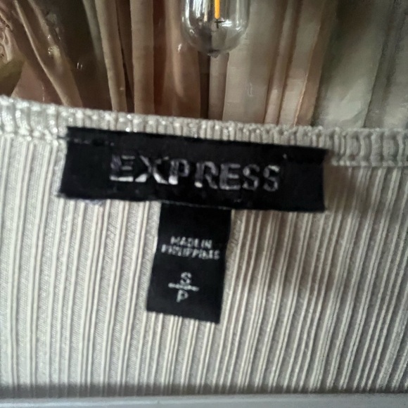 Express Shimmering Silver Dress or Top w Rutched Sides and Dramatic Sleeves EUC - Picture 2 of 7